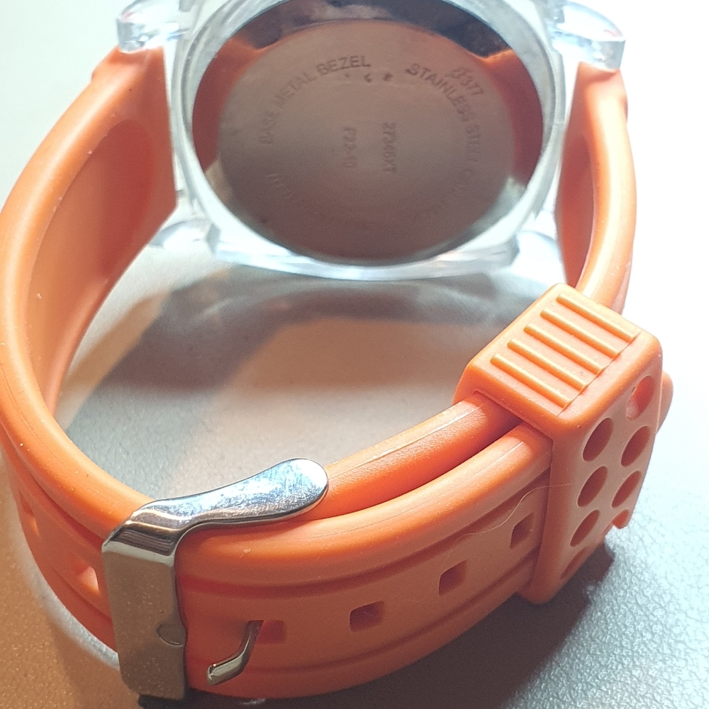 10/$20 Silver/White/Orange Rubber Strap Men's Watch - Picture 4 of 5